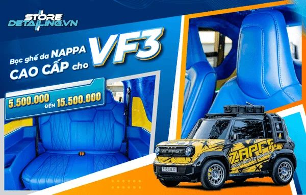 Bọc Ghế Da Nappa Cho VF3: Êm Ái, Thoáng Khí & Nâng Tầm Khoang Lái