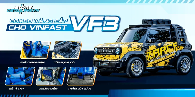 VinFast VF3 thi công combo tiện ích tại Store Detailing