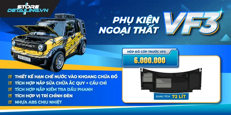Hộp đồ cốp trước (Frunk) kháng nước tuyệt đối