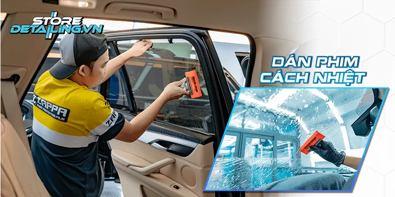Thi công dán phim mặt trong kính